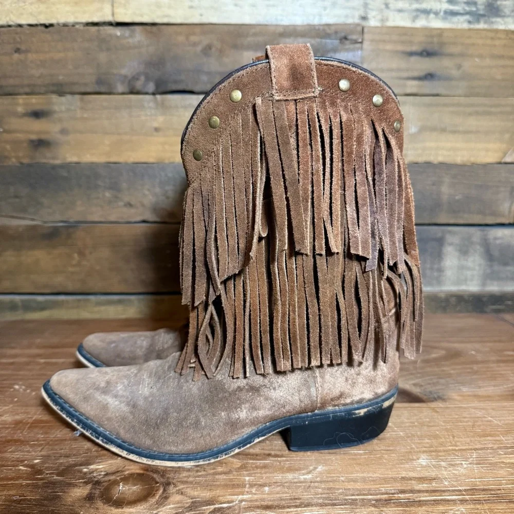 Shyanne Girls'‎ Double-Fringe Western Boot Snip Toe - 43514C Girls size 3